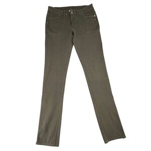 Athleta Olive Green Skinny Leg Zipper Ankle‎ Pants Women's Size 8T